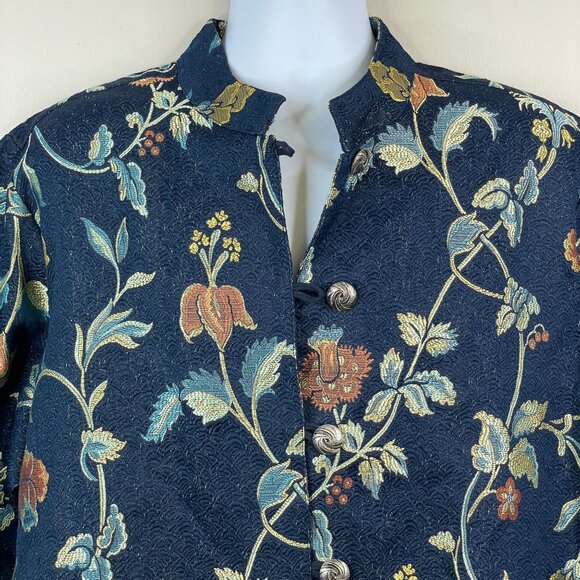 Coldwater Creek Womens Tapestry Brocade Floral Jacket Size 3X Button Blazer - Picture 3 of 15